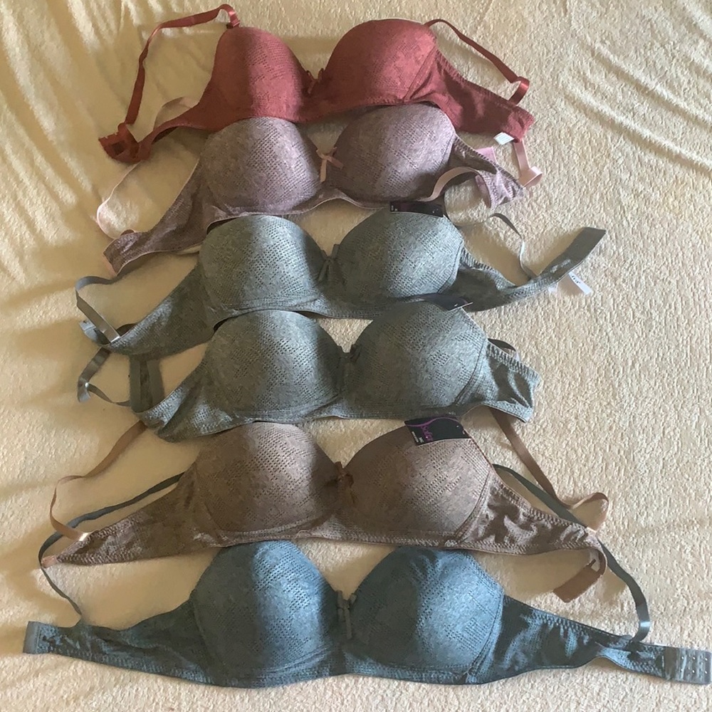 Six new bras. No underwire but plenty of support.